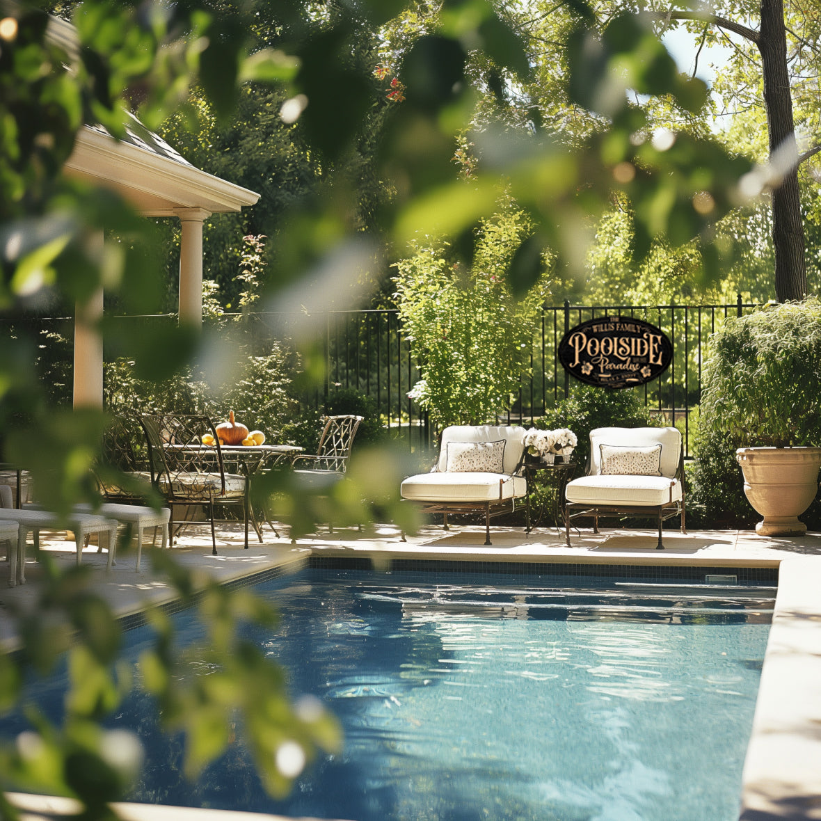 Elevate Your Pool Ambiance with Metal Pool and Patio Signs