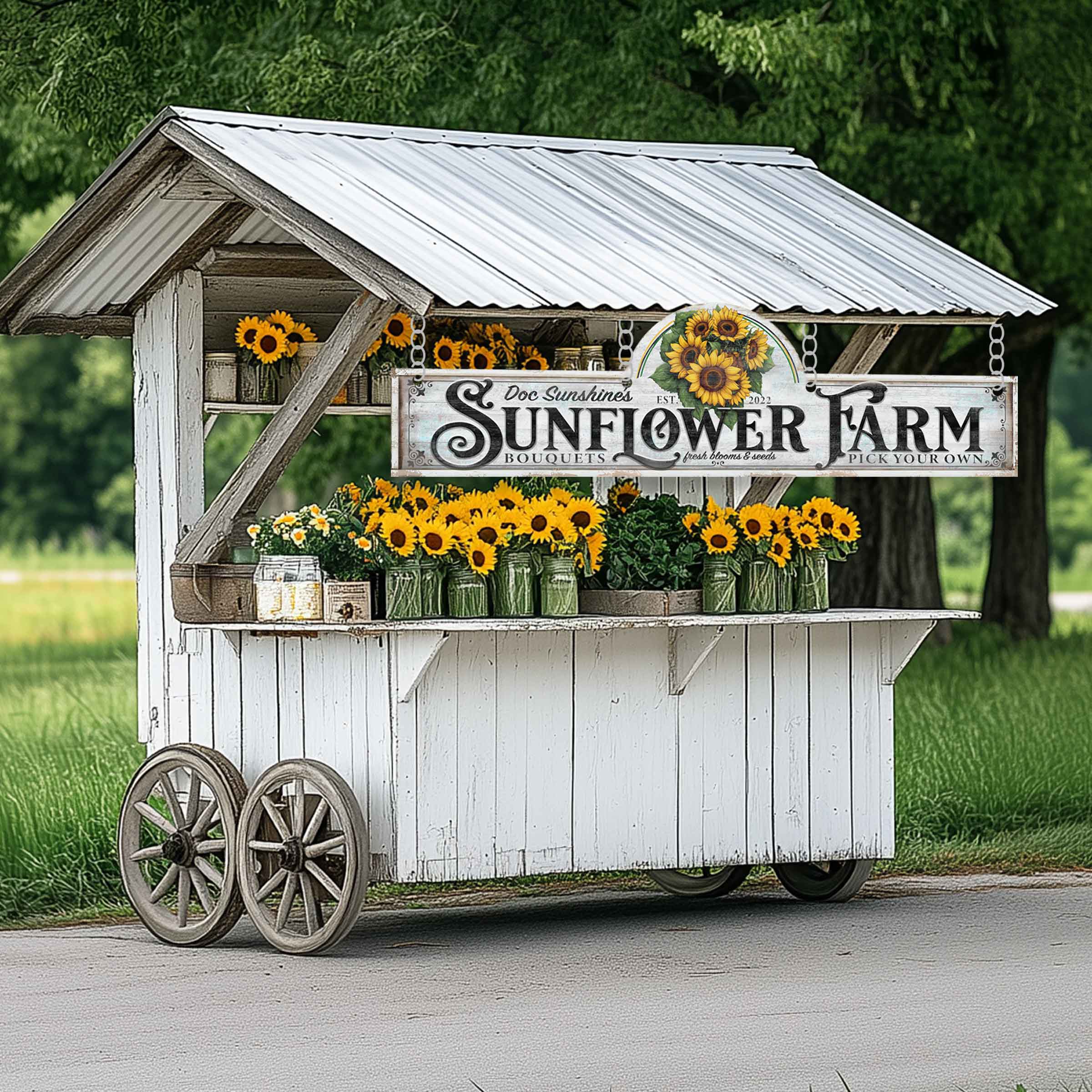 metal farm signs with for a sunflower farm