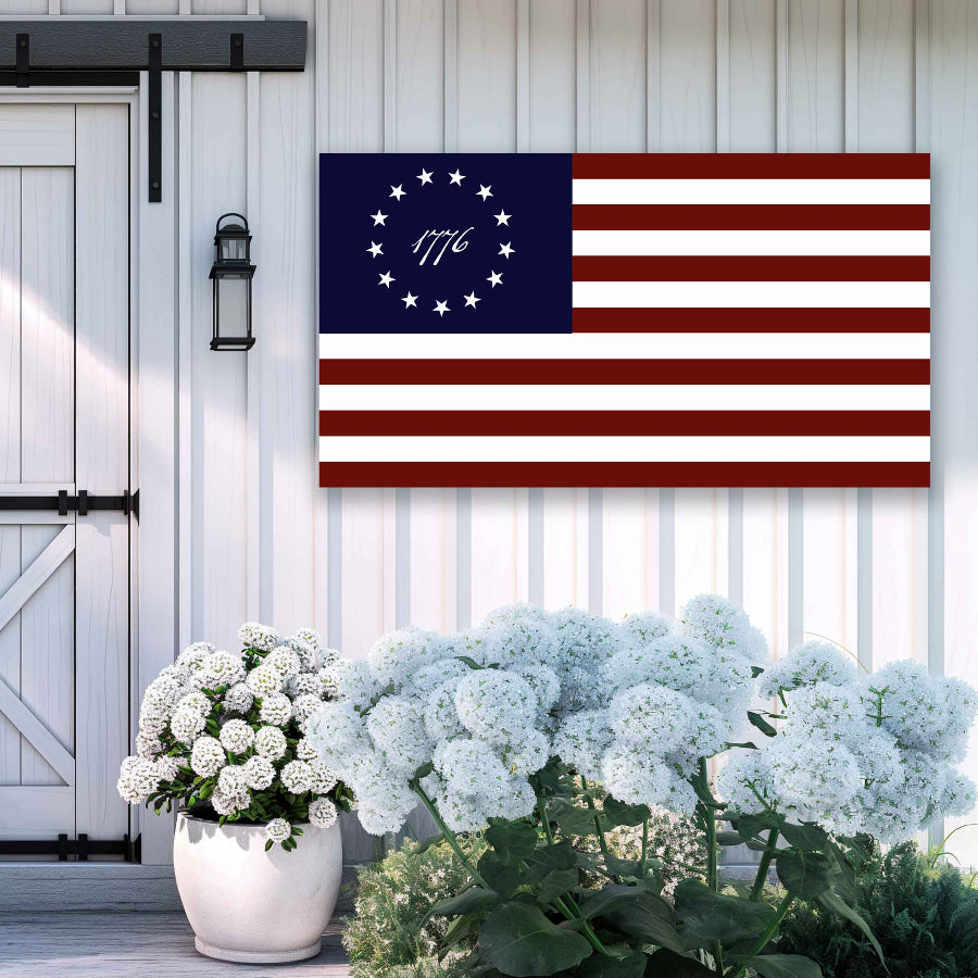 metal us flag of 1776 Betsy Ross Style