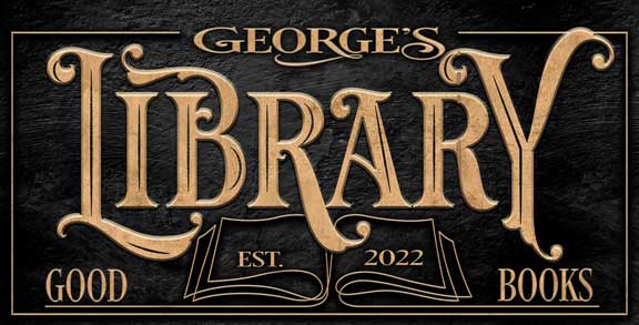 Library Sign Decor Sign on black textured flat canvas, personalized with name and date