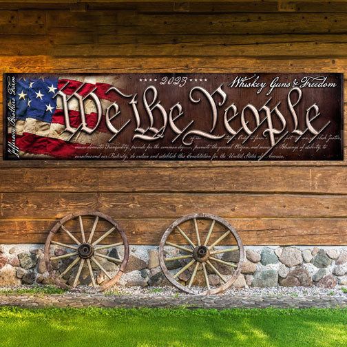 4th of July Decor and Patriotic Decor  of the We the People patriotic sign.