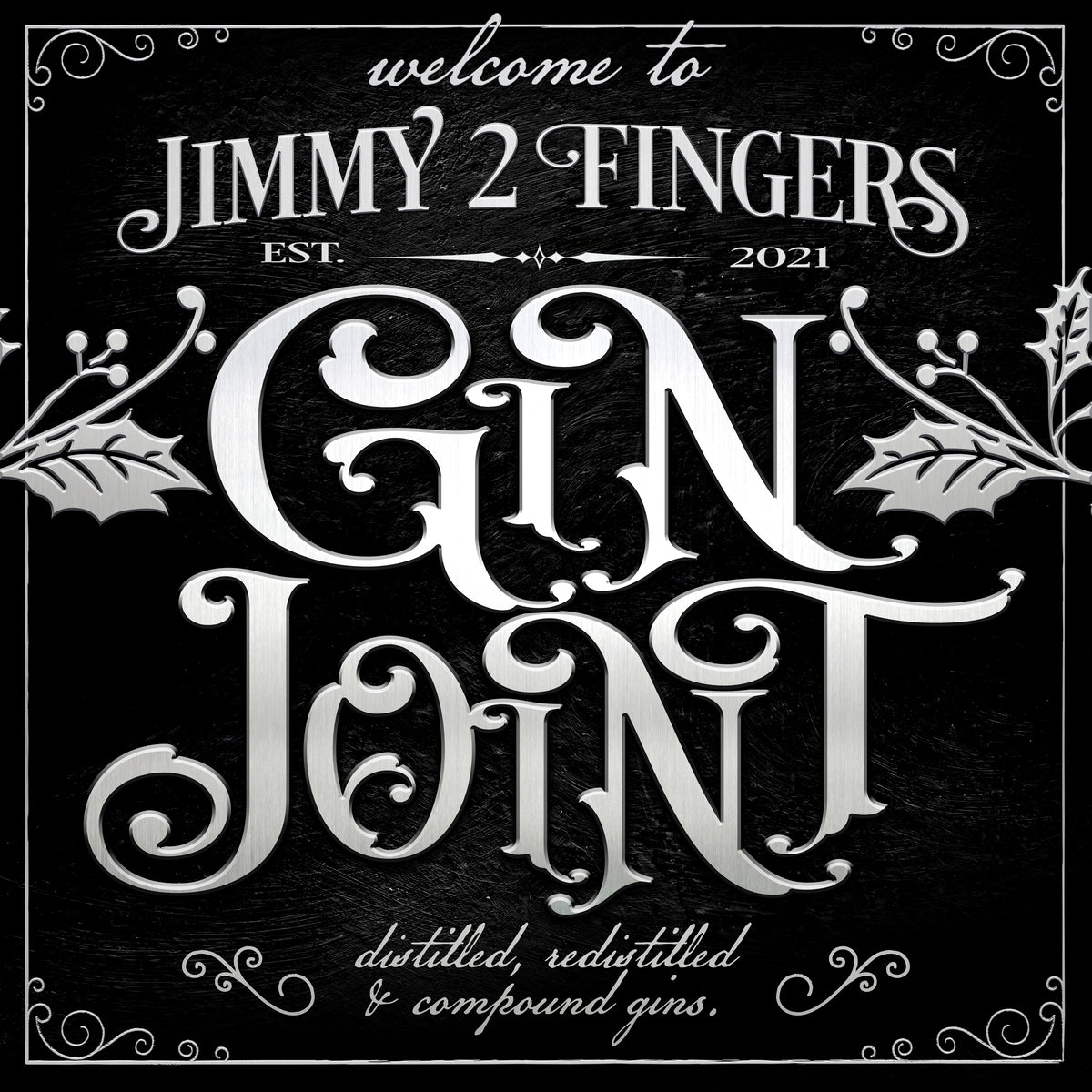 speakeasy Gin Joint sign personalized with family name.