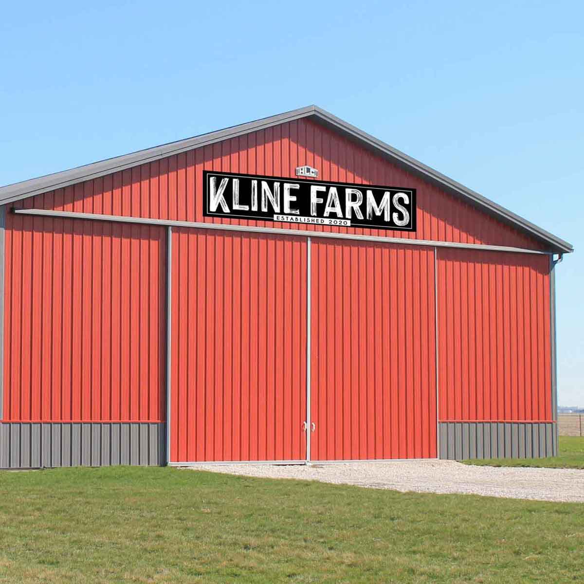 Personalized Barn Signs, Large Barn Signs with a modern font on black metal