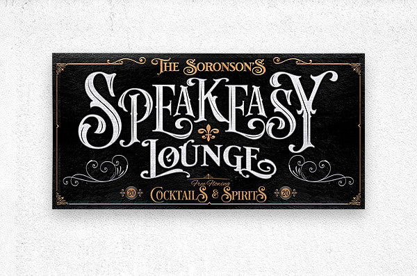 metal-speakeasy-sign-Brushed Metal Print