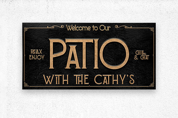 Metal porch sign