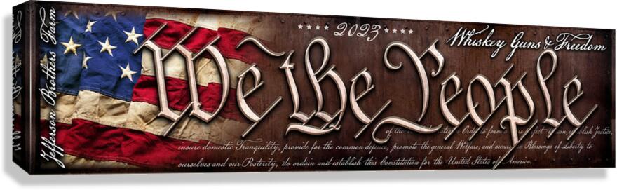 Metal Flag Art - We the People Barn Sign Personalized with American Flag
