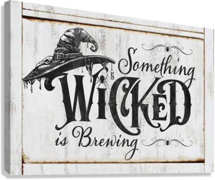 halloween wall decor of a witch's hat on the words Wicked