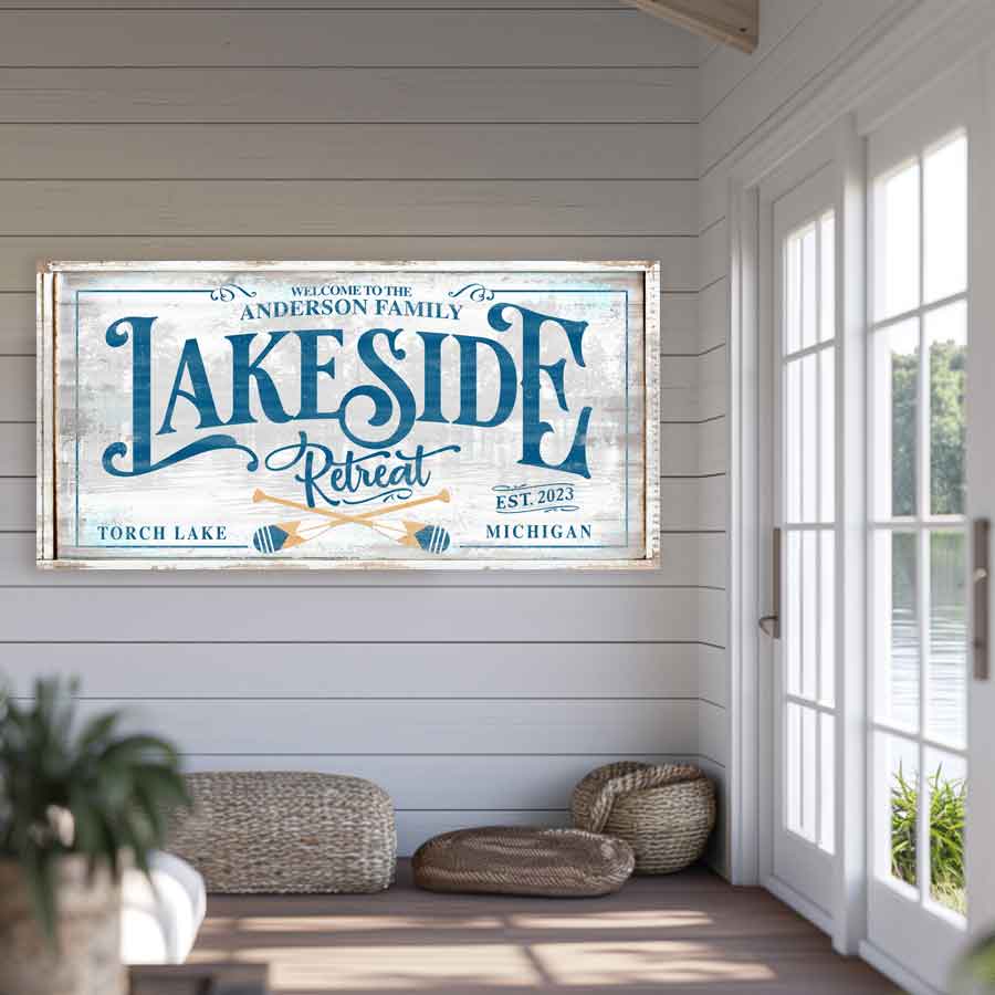 Welcome to the Lake Signs -Personalized lake House Retreat