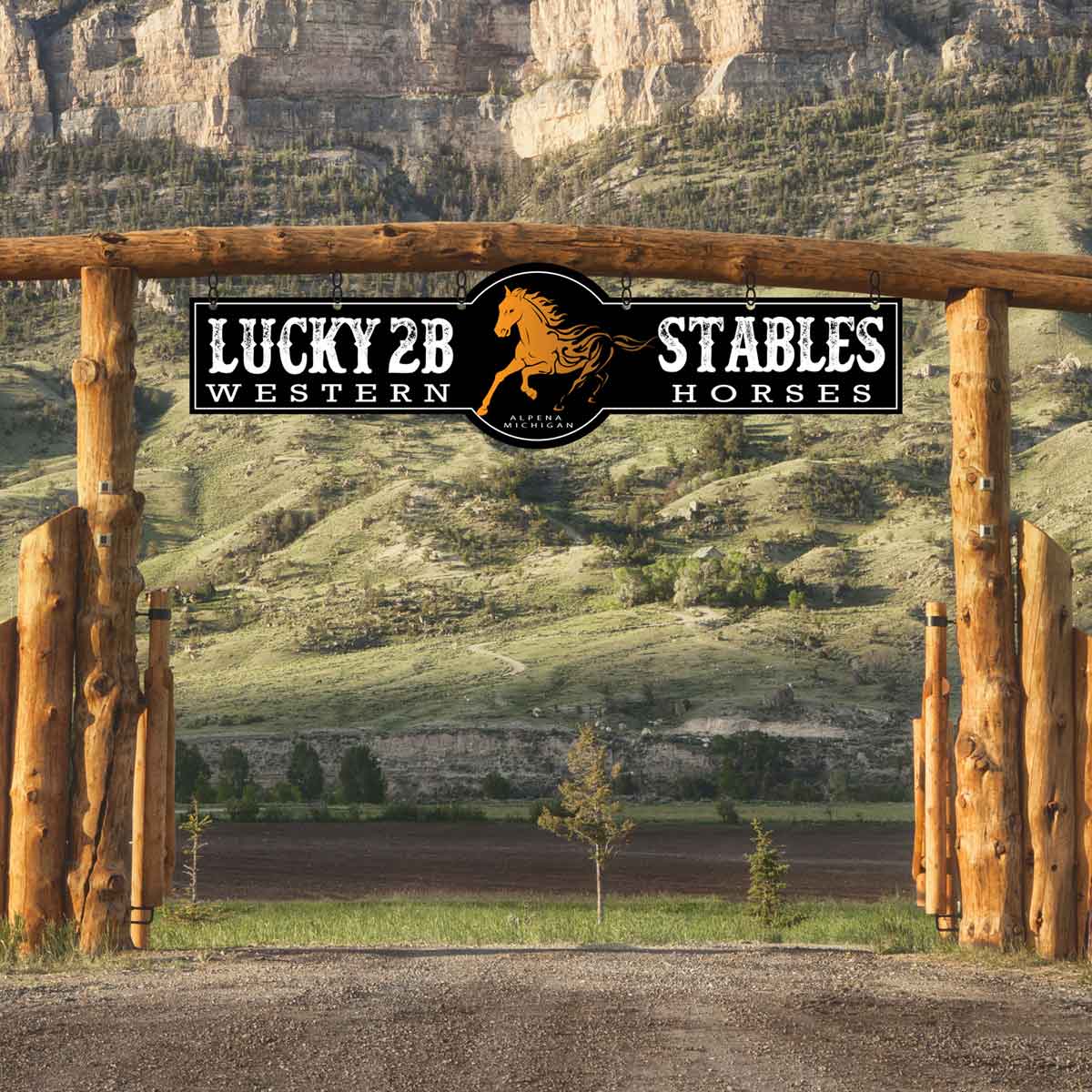 Large Metal Barn Signs & Custom Large Ranch Signs, Entrance Gate Sign ...