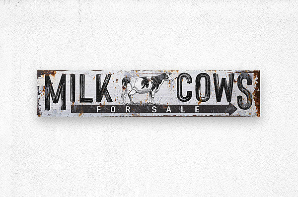cows for sale large metal distressed barn sign.