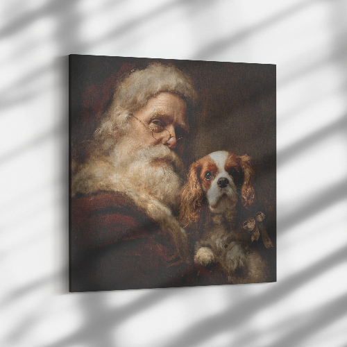 Santa with Cavalier, classic Santa Art