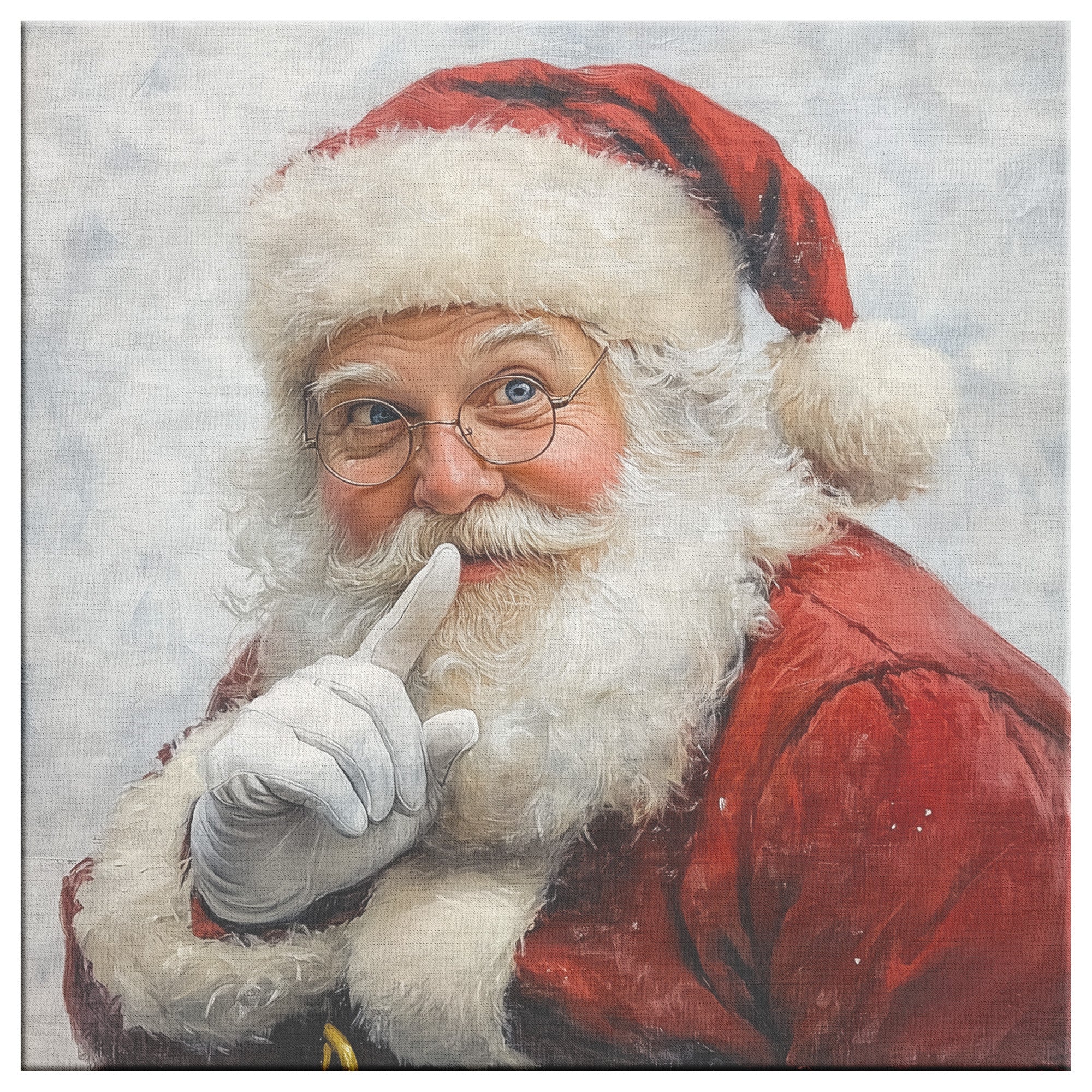 Vintage Santa Canvas Wall Art – Hush No. 1