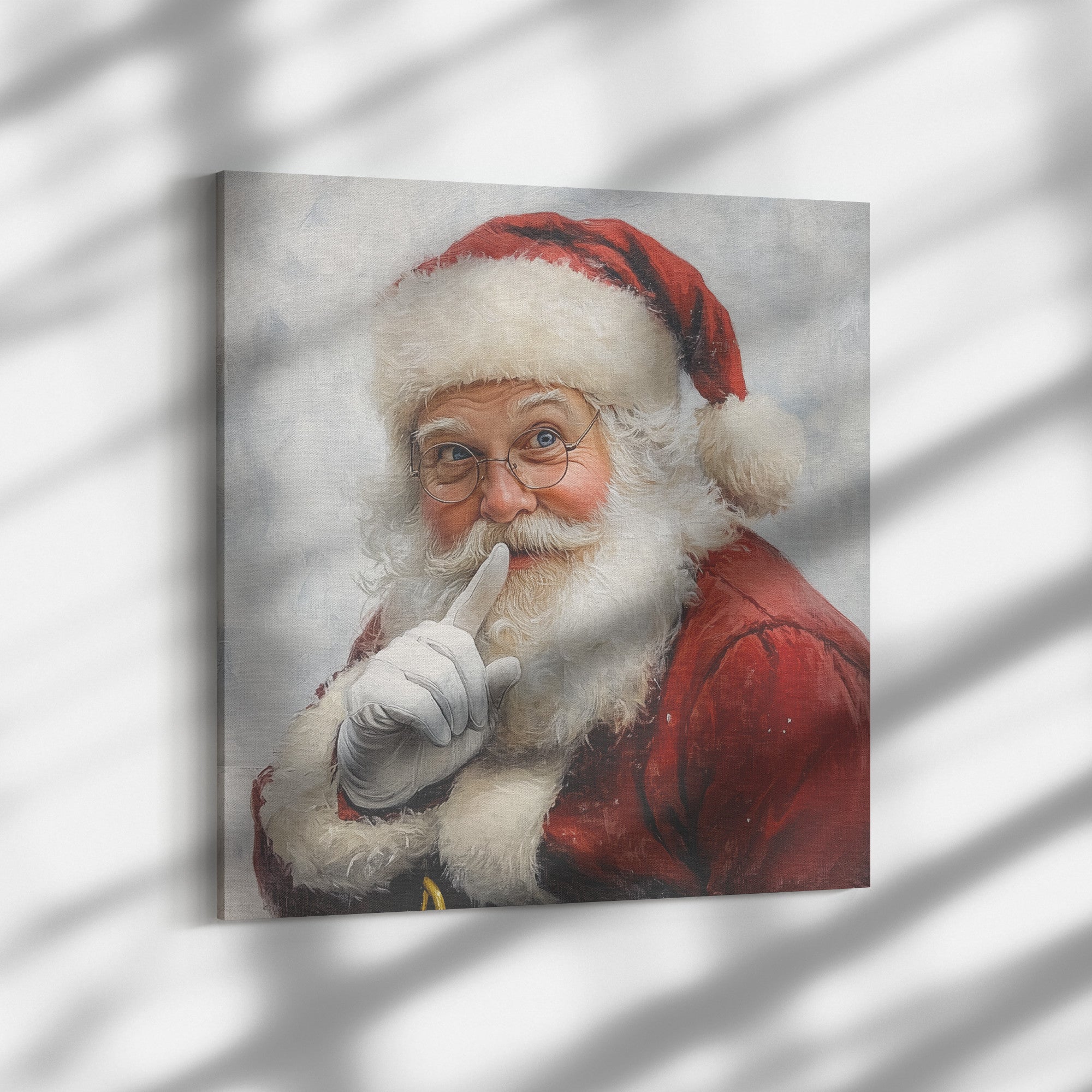 Vintage Santa Canvas Wall Art – Hush No. 1