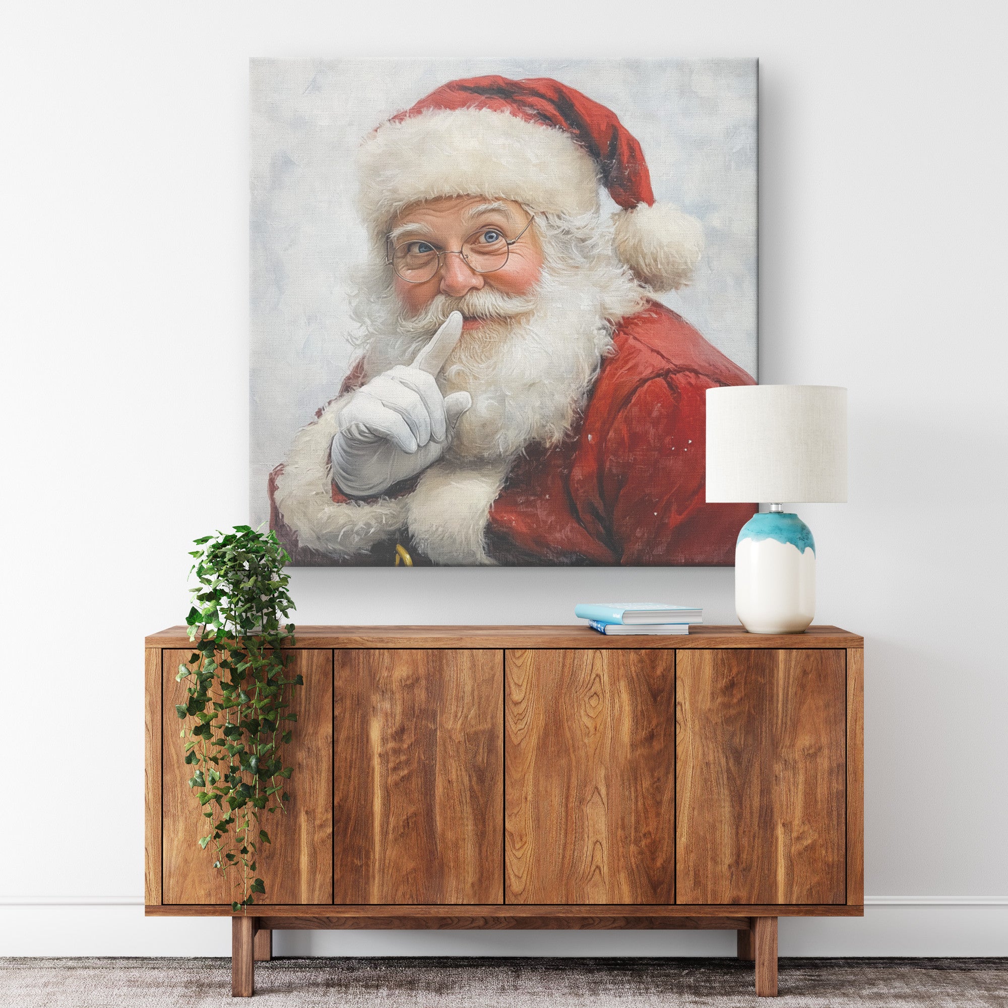 Vintage Santa Canvas Wall Art – Hush No. 1