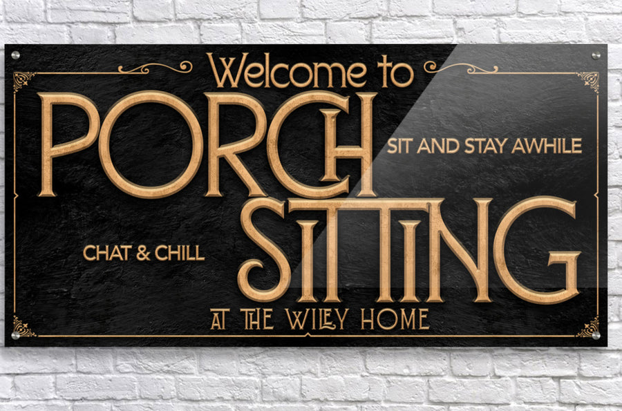 Porch Sign, Metal Personalized Porch Sign, Patio Sign, Porch Sitting ...
