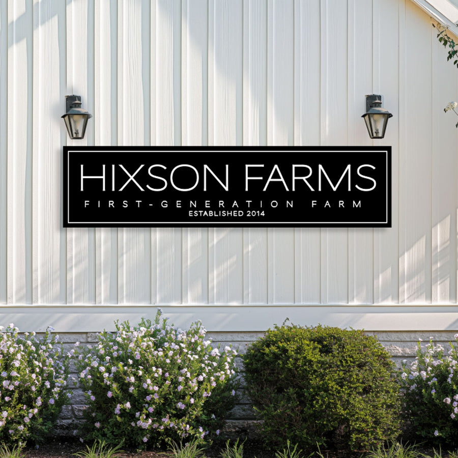 Business Signs for farms and ranches black with white lettering.