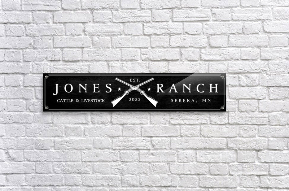 business signs black and white acrylic personalized