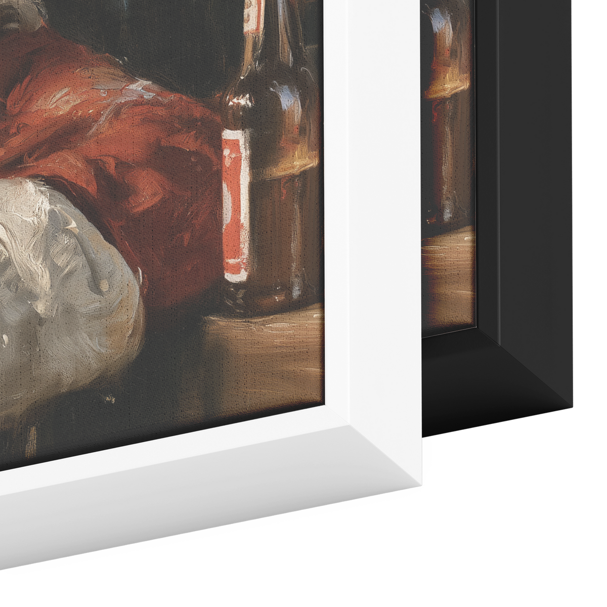 Cowboy Santa resting canvas frame color options