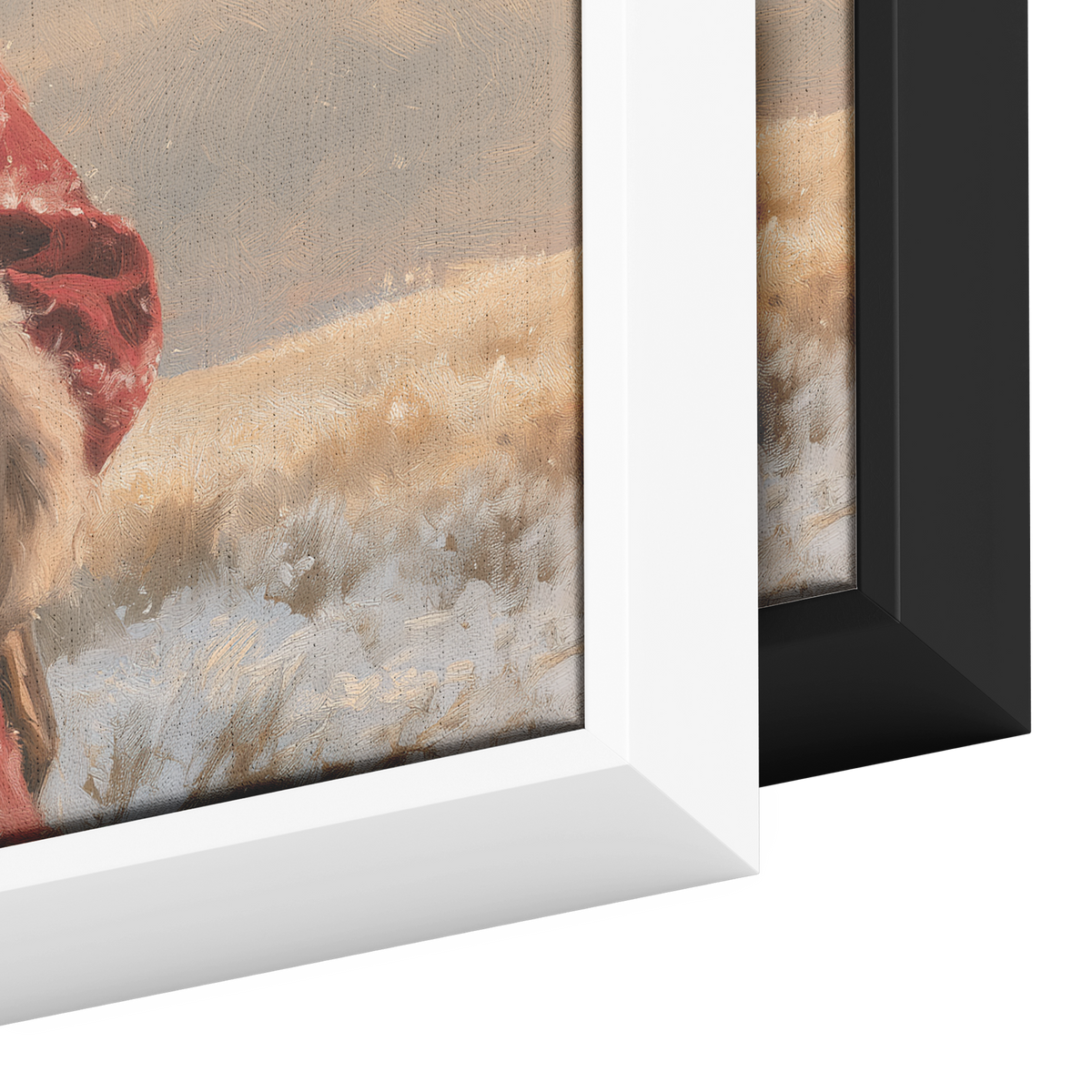 Cowboy Santa and the black Angus canvas in black and white frame options