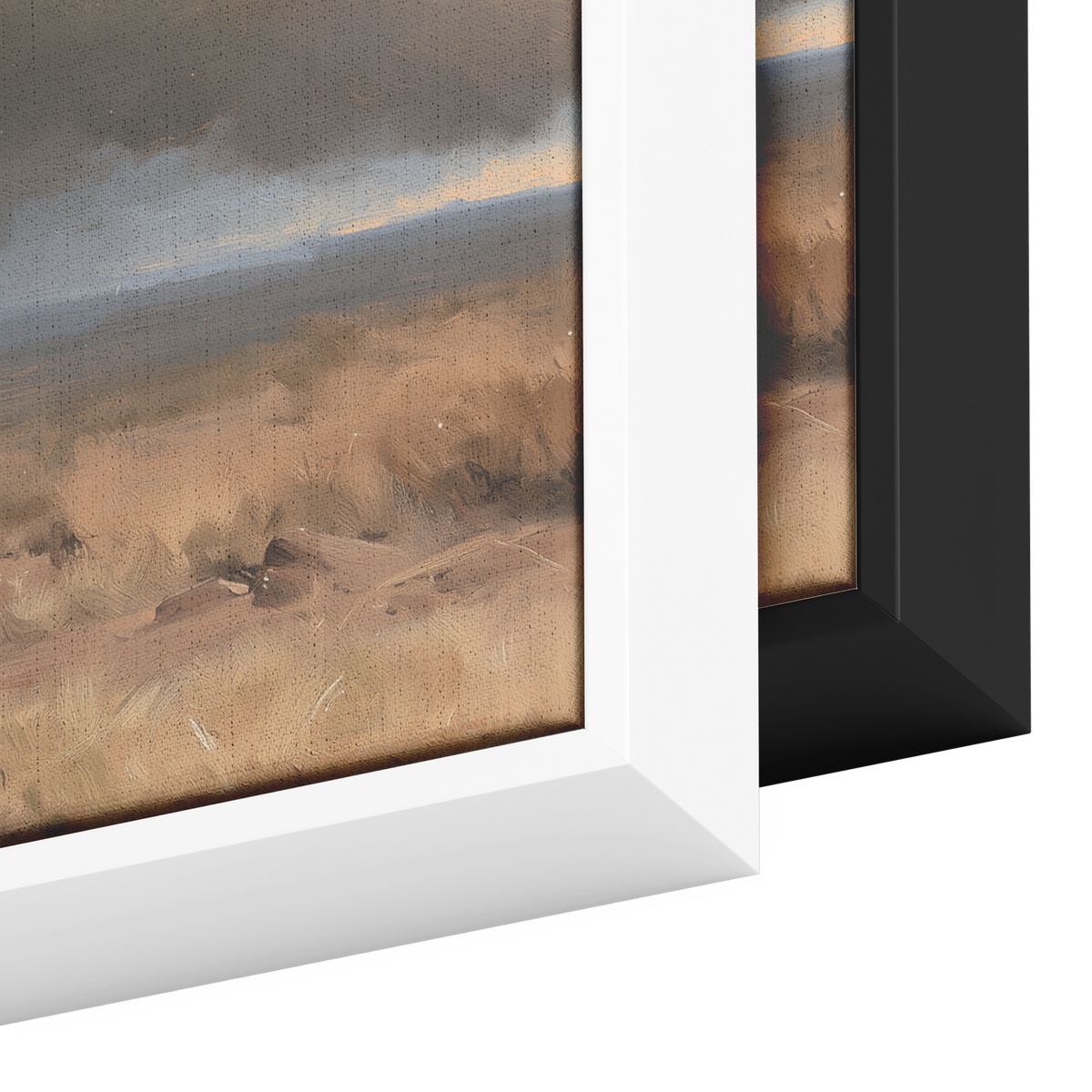 Western Santa against the storm canvas frame color options