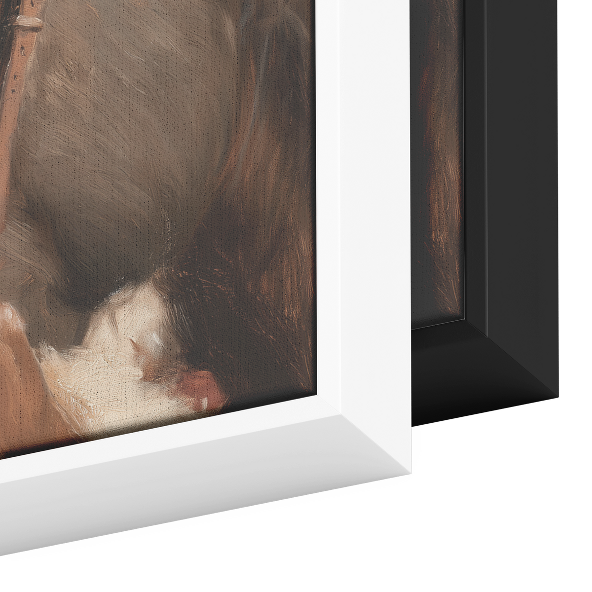 Cowboy Santa and his horse canvas frame color options