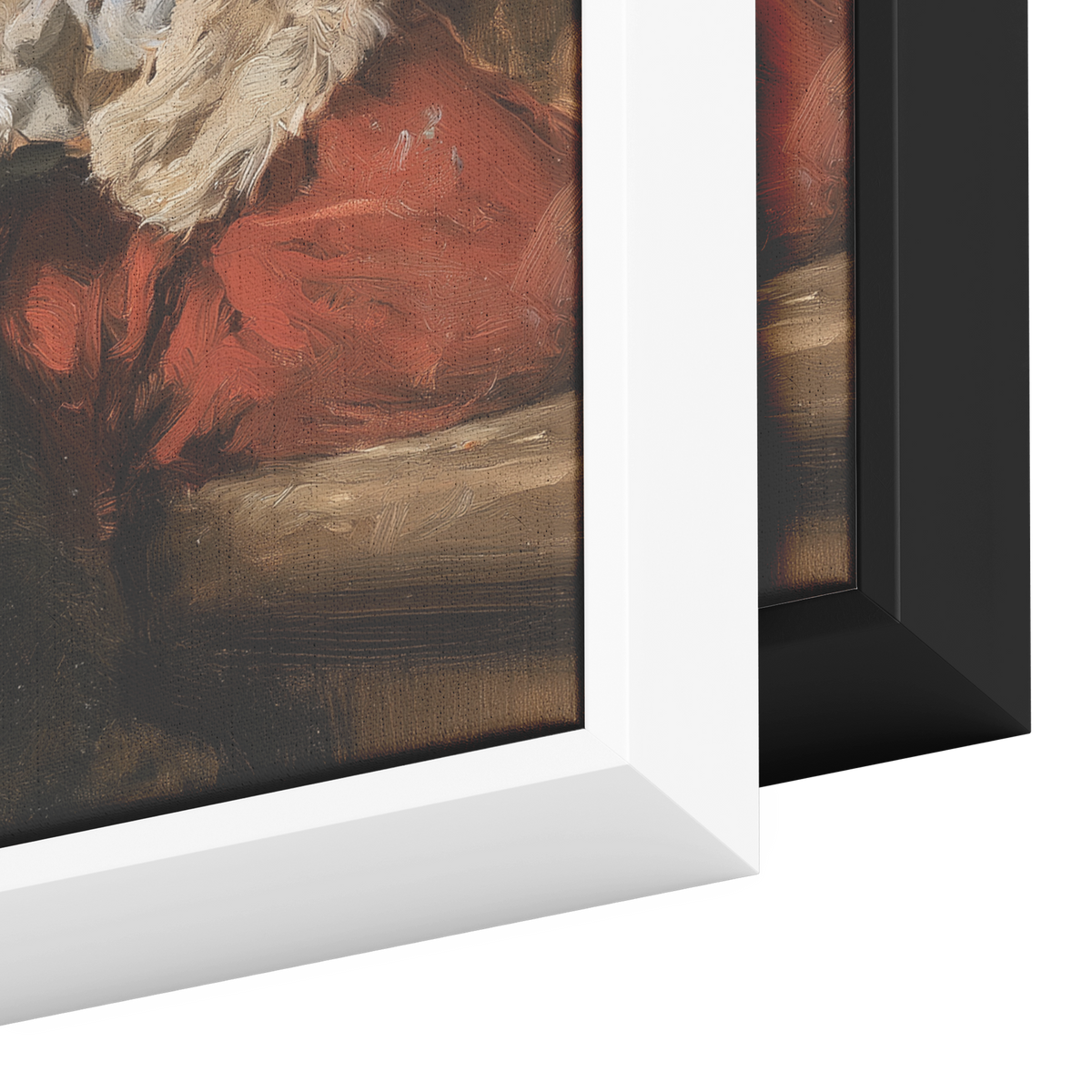 Cowboy Santa nightcap canvas frame color options