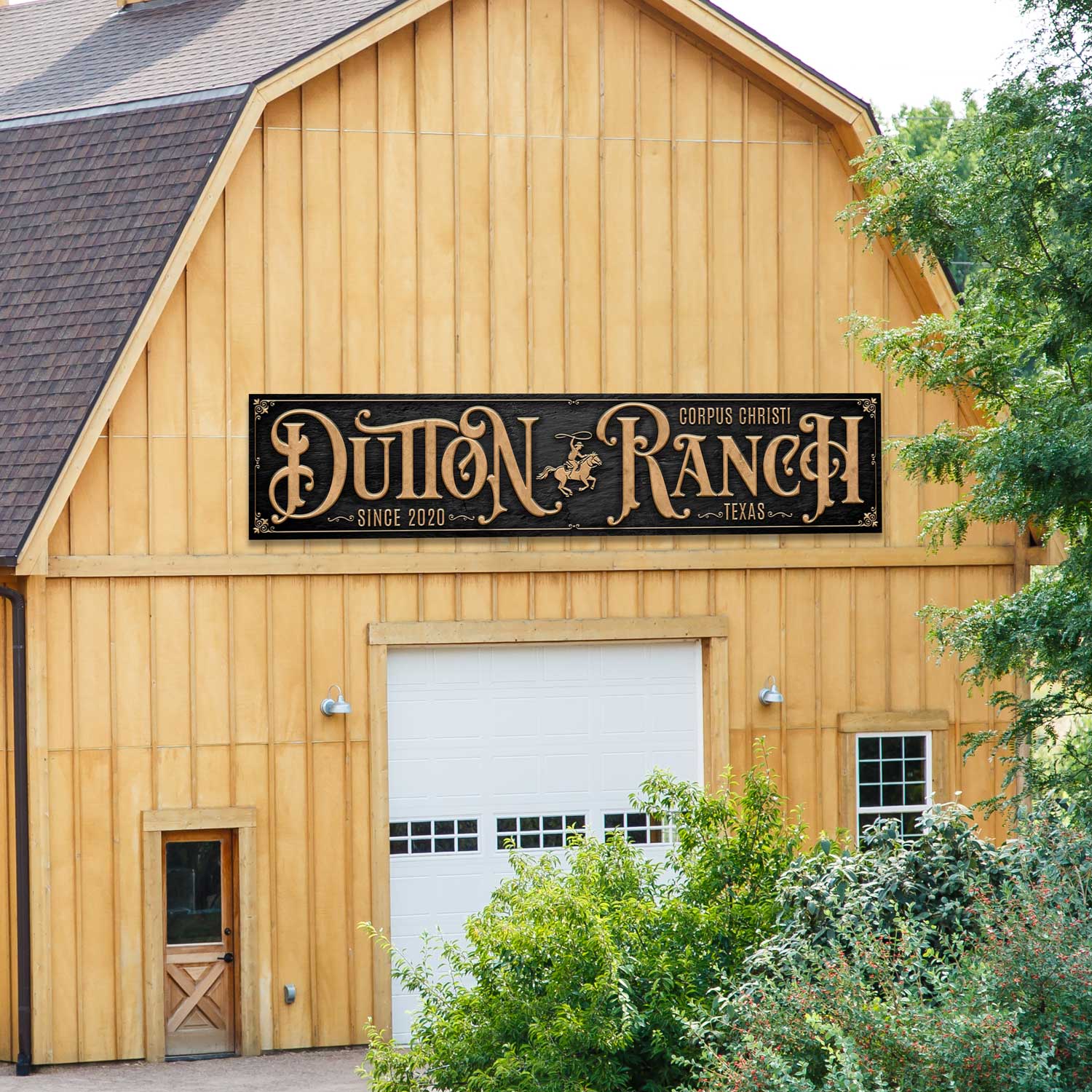 cattle ranch signs in gold and black