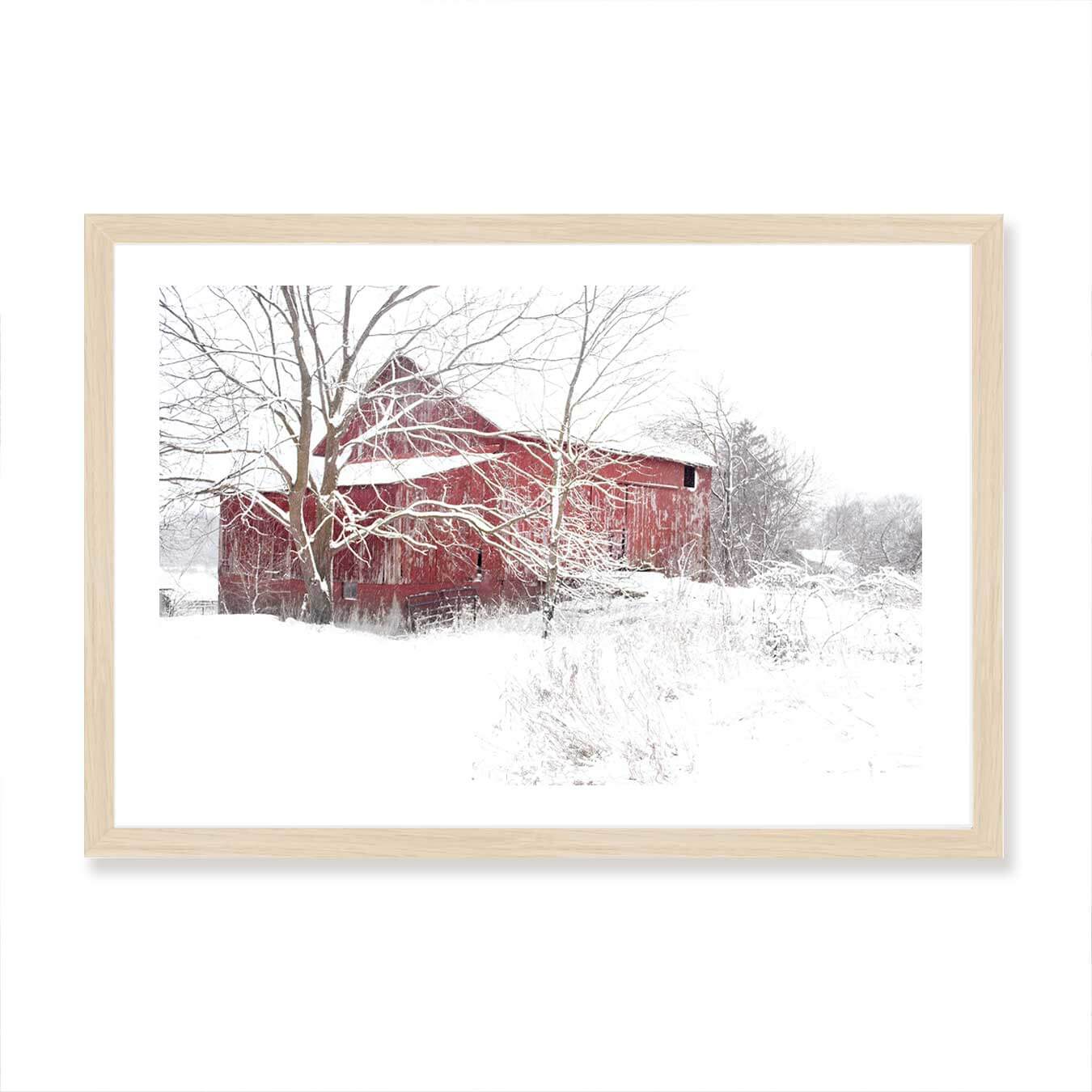 christmas barn art print