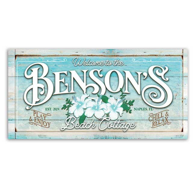 Coastal Wall Decor Signs - Benson's Personalized Beach Cottage