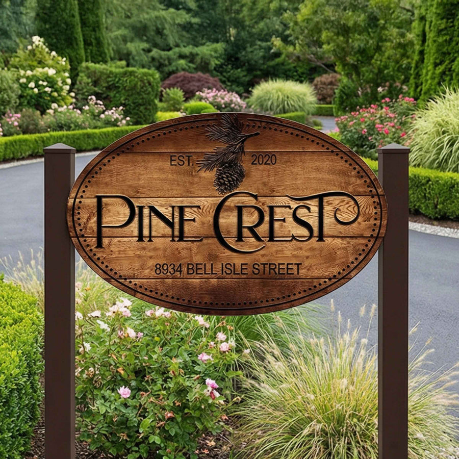 custom farm sign that has a real wood look but made of metal