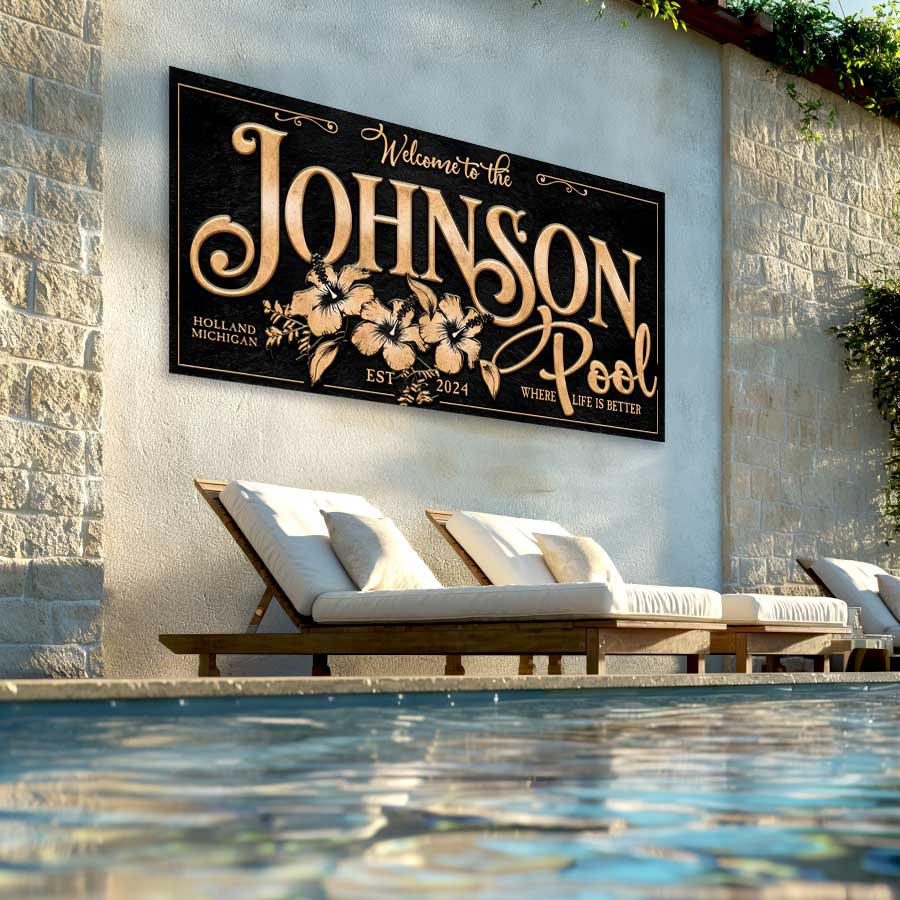 Swimming Pool Welcome Signs Custom Pool Signs Dive Into