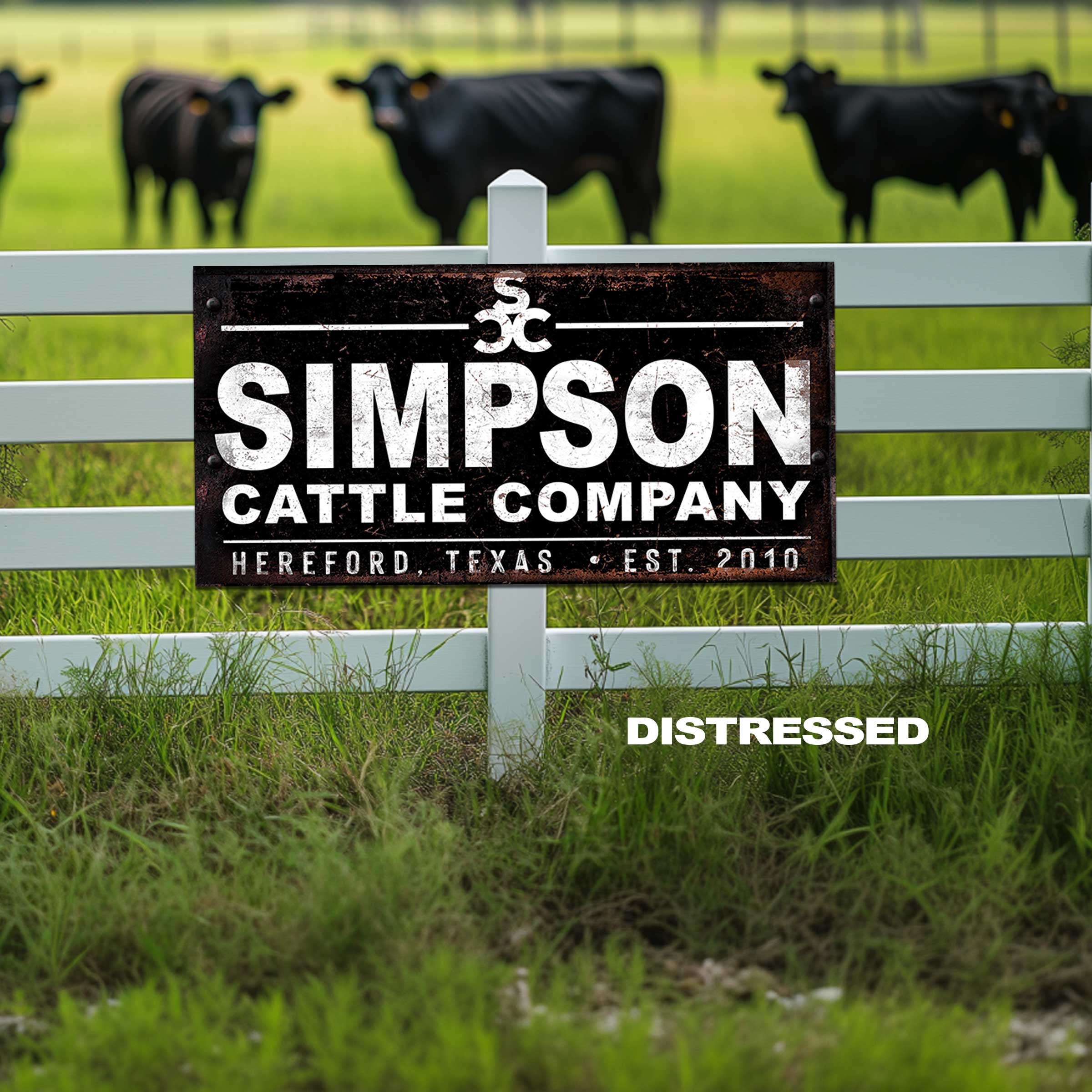 Customizable Cattle Ranch Sign - Simpson Farm Gate Sign