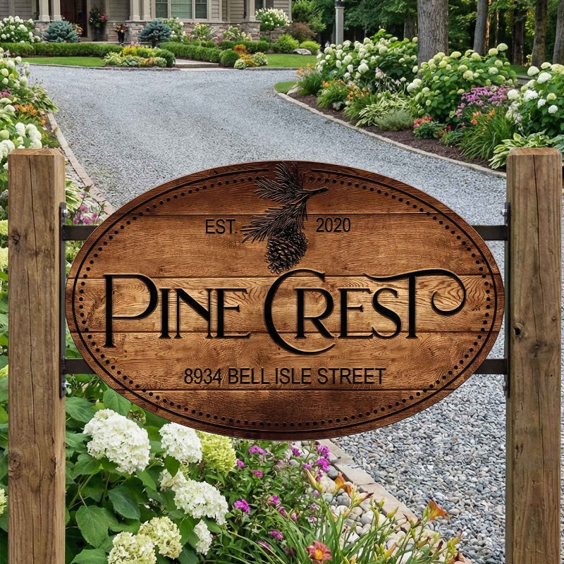 a metal farm sign that looks like wood but its metal