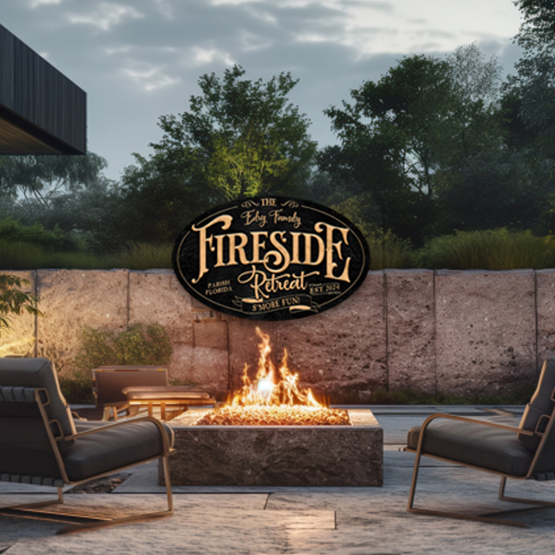 Fireside Signs Patio Sign, Firepit Sign, Bar & Grill Sign, Grill Sign, Deck Sign ...