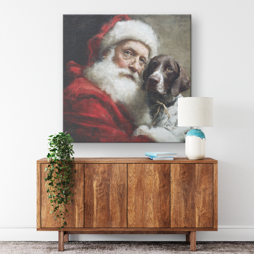 Heirloom Santa Pet Art: German Shorthair