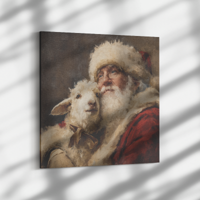 Heirloom Santa Pet Art: Lamb