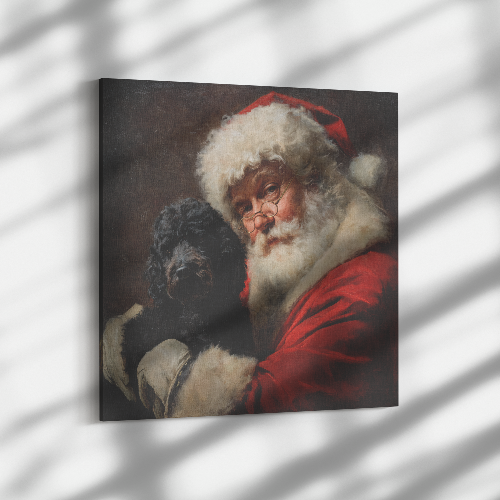 Heirloom Santa Pet Art: Black Poodle (Standard/Mini/Toy)
