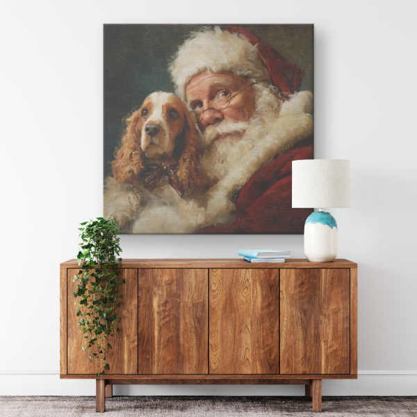 Heirloom Santa Pet Art: Cocker Spaniel
