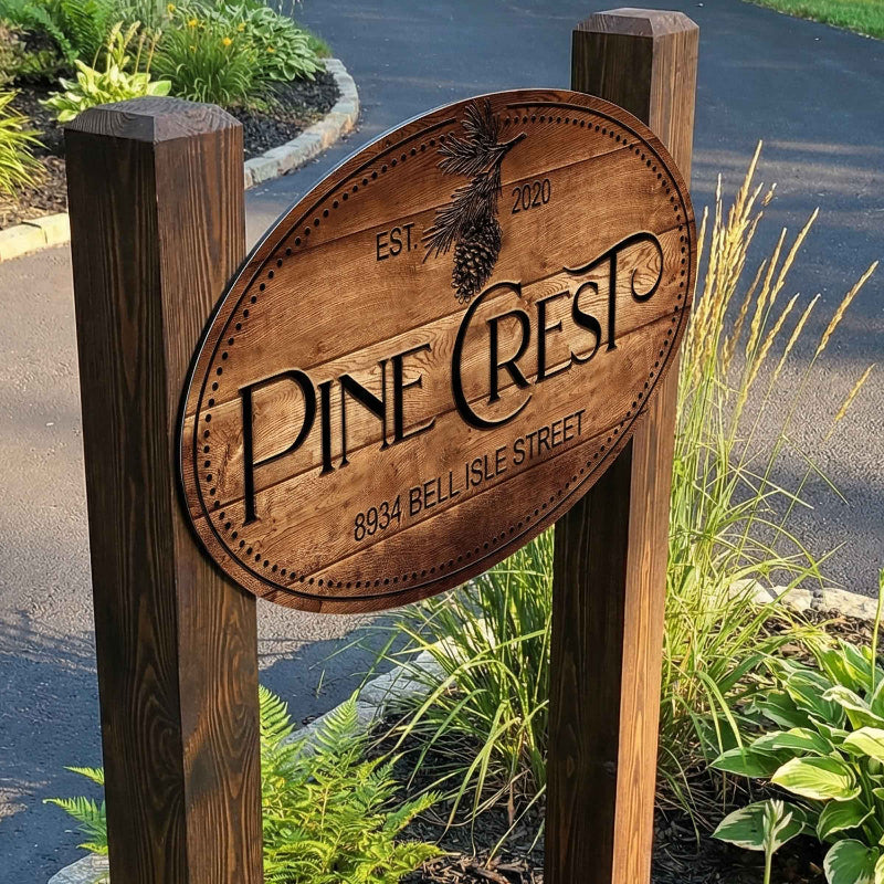 home driveway sign made of metal