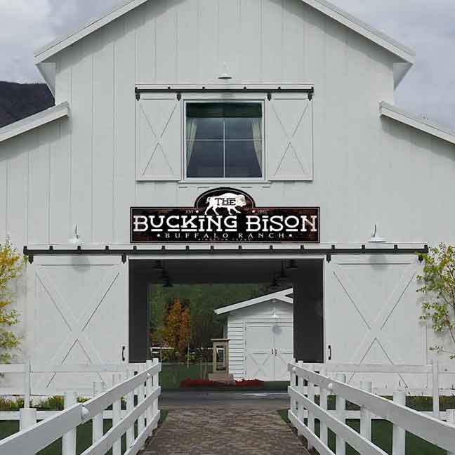 Cattle Ranch Sign on distressed black metal with the words (Ranch Brand or Name) Buffalo Ranch