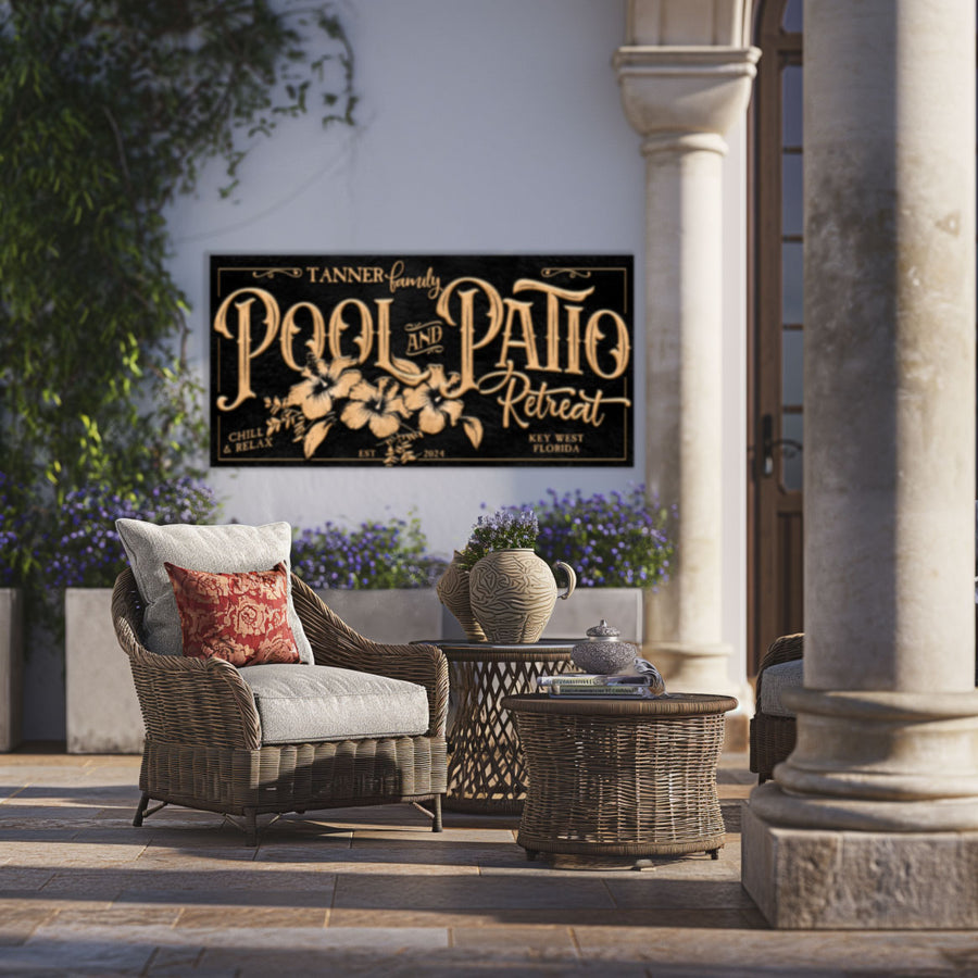 Pool and Patio Sign, Pool Sign, Patio Sign, Pool Deck Decor, Pool Art ...