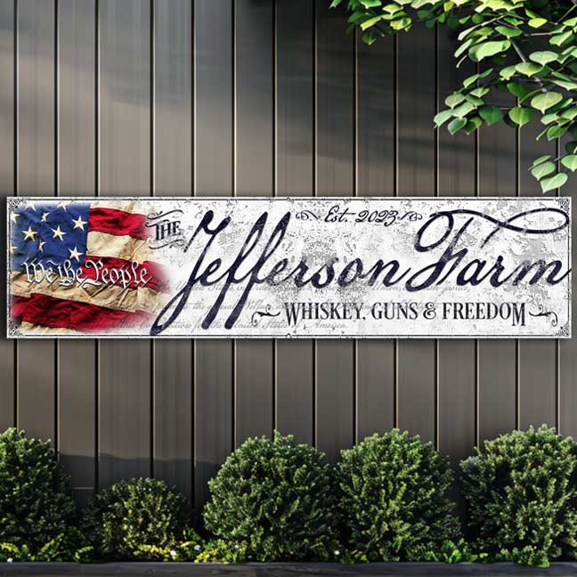 patriotic sign with US flag and the We the people wording on white distressed background