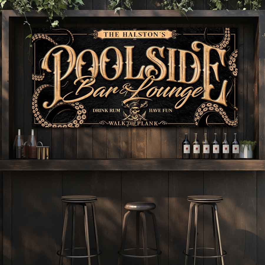 Personalized Pool Sign - Pirate Bar and Lounge