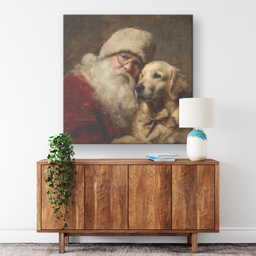 santa-art-portrait-golden-retriver