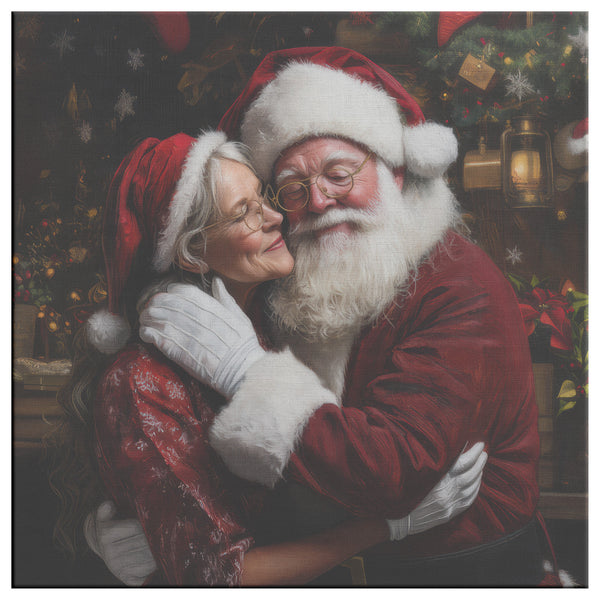 Paire De Pères Noël D'étagère En Bois - Mr. & Mrs. Santa Claus, 11 Pouces, Déco Noël