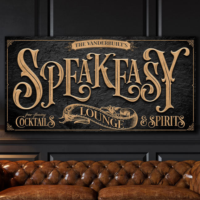 Personalized Speak Easy Decor Sign Vintage Home Bar Sign Whiskey