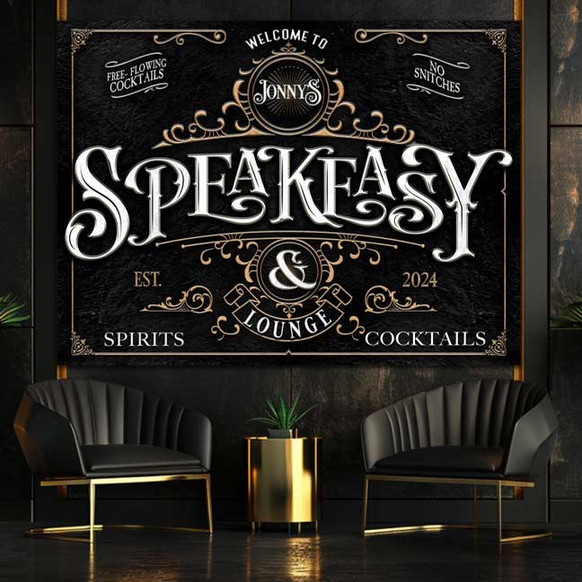 Speakeasy Lounge Sign Ornate