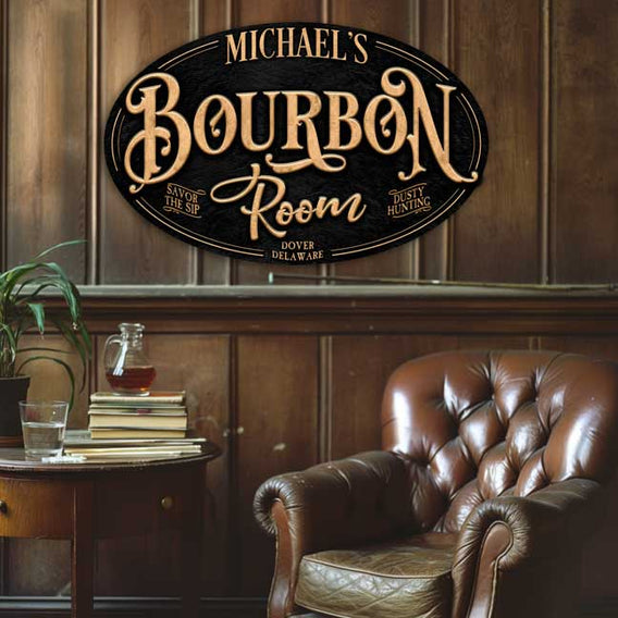 Bourbon Rocks Sign Personalized Bourbon Signs For Your Home or Bar – Tailor Made Rooms ...