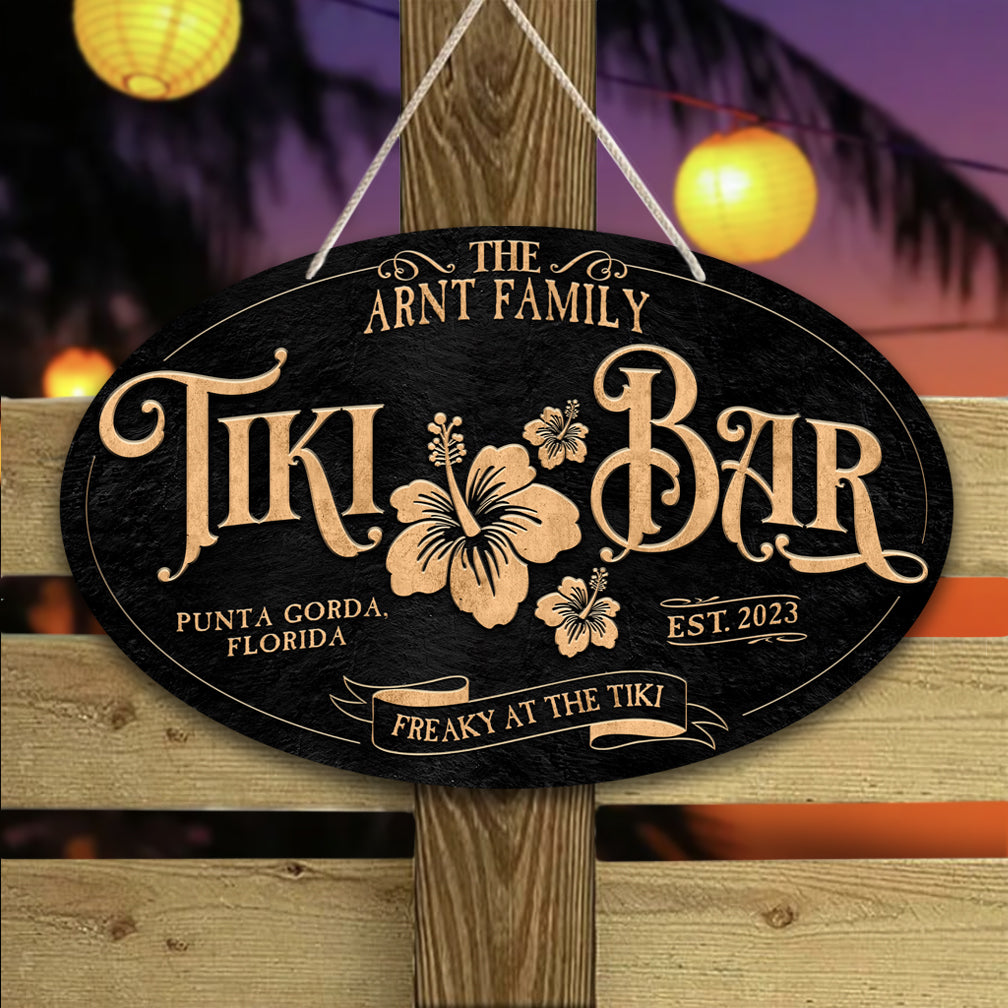 Tiki Bar Patio Sign - Metal Oval