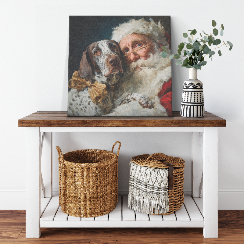 Heirloom Santa portraits: German Shorthaired Pointer (GSP)